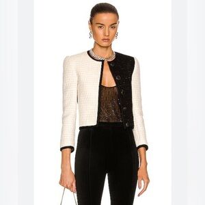 Saint Laurent Black & White Tweed Jacket